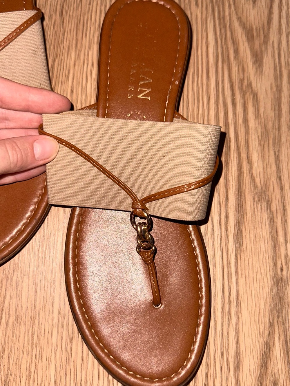 Italian Shoemaker leather sandal in Beige - Easy Slip-On Women’s Sandal